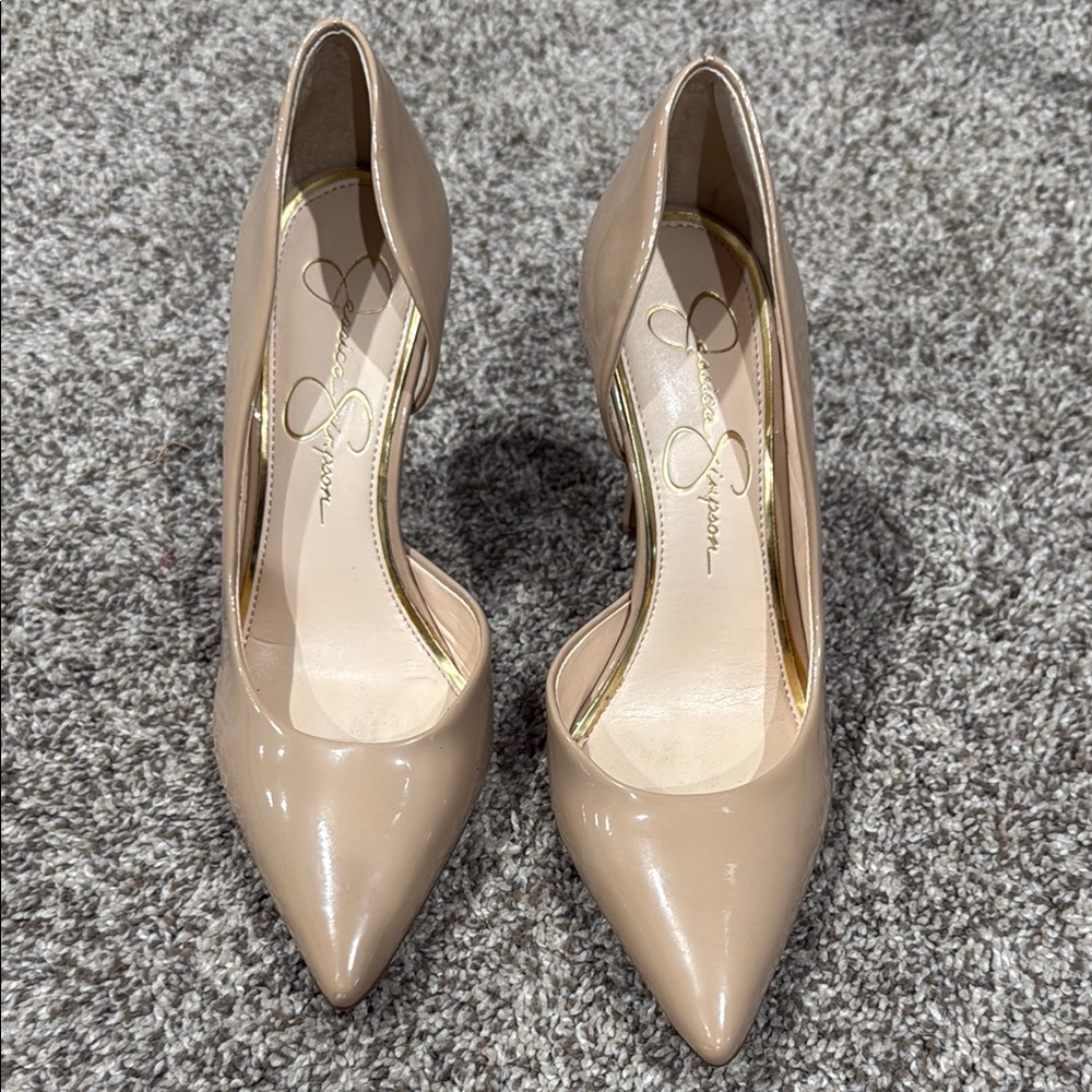 Jessica Simpson Prizma Tan Heels Elegant Pointed-Toe Design